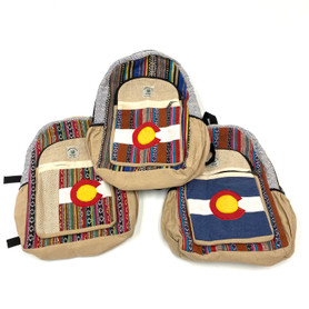 Colorado 100% Hemp BackPack Bag Nepal Assorted Designs 1 Count