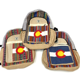 Colorado 100% Hemp BackPack Bag Nepal Assorted Designs 1 Count