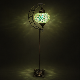 Crescent Moon Floor Lamp B5 Turkish Mosaic Lamp 1 Count Assort