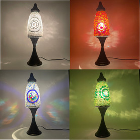 Long Cap Table Lamp Turkish Mosaic Lamp 1 Count Assort