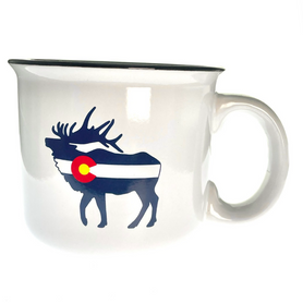 Colorado Elk Flag Coffee Mug White 14oz Colorado Elk Flag Coffee Mug White 14oz