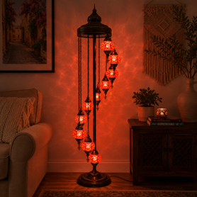 Mosaic Turkish 11 Shade Floor Lamp Assorted Colors