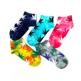 Tie-dyed 80% Cotton 20% Spandex Socks Assorted