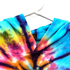 Earthy Tie Dye Long Sleeve Cotton Pullover Hood Assorted Sizes