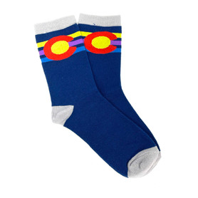 Dark Blue 70's Style Colorado Socks 1 Size Fits Most