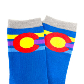 Blue 70's Style Colorado Socks 1 Size Fits Most
