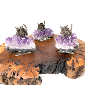 Pewter Wizard on Amethyst 1 Count Assorted Pewter Wizard on Amethyst 1 Count Assorted