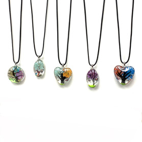 Pressed Flower Pendant Necklace on Cord 1 Count Assorted