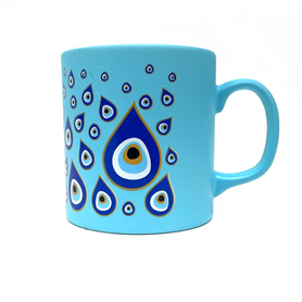 Drippy Evil Eye Light Blue Coffee Mug Cup 1.5 Cup Drippy Evil Eye Light Blue Coffee Mug Cup 1.5 Cup