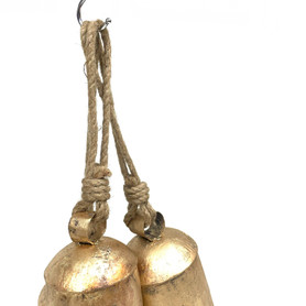Rustic Cow Bells on Rope Set of 3 - 3", 4", 5" Tall Rustic Cow Bells on Rope Set of 3 - 3", 4", 5" Tall