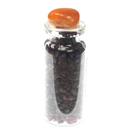 Gemstone Bottle with Tumbled Garnet