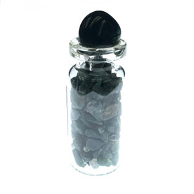 Gemstone Bottle with Tumbled Moss Agate Top