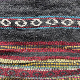 Boho Bag Jute With Wooden Handle Patchwork