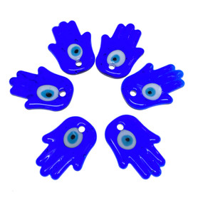 Hand of Fatima 2" Solid Glass Evil Eye Bead 1 Count