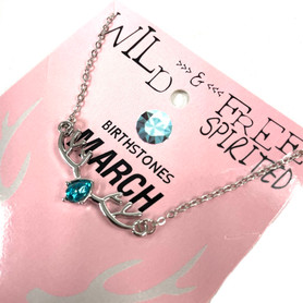 Antler Birthstone Necklace 1 Count Assorted Antler Birthstone Necklace 1 Count Assorted