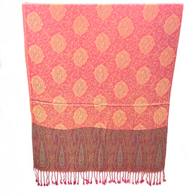 Strawberry Pink Vines Paisley Pashmina Scarf Strawberry Pink Vines Paisley Pashmina Scarf