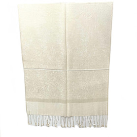 Creamy White Etched Paisley Pashmina Scarf Creamy White Etched Paisley Pashmina Scarf