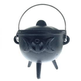 Cast Iron Cauldron Moon Phase 4.5"
