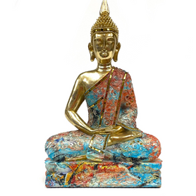 Praying Buddha Poly Statue 11"x18" Praying Buddha Poly Statue 11"x18"