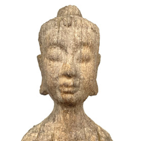 Standing Wooden Buddha Poly Statue 5"x32" Standing Wooden Buddha Poly Statue 5"x32"