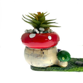 12.5" Mushroom Incense Burner with Succulent 12.5" Mushroom Incense Burner with Succulent