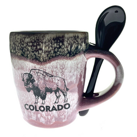 Expression Colorado Ceramic Mug with Spoon Handle 1 Assorted Expression Colorado Ceramic Mug with Spoon Handle 1 Assorted