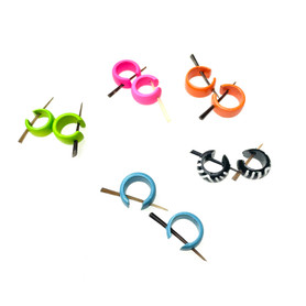 Wooden Hoop Earring with Spike 1 Assorted Pair