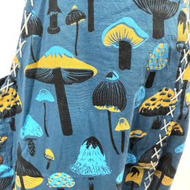 Blue and Brown Mushroom Overalls 1 Pair