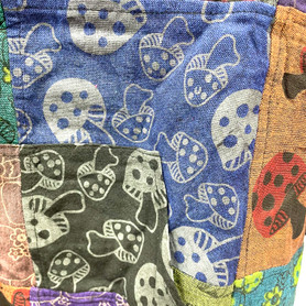 Green Patchwork Mushroom Butterfly Shirt 1 Count Green Patchwork Mushroom Butterfly Shirt 1 Count
