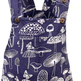 Cotton Denim Blue Mushroom Overall Jumpsuit Cotton Denim Blue Mushroom Overall Jumpsuit