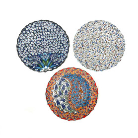 Turkish Porcelain Plate 25cm 9.87" 1 Assorted Turkish Porcelain Plate 25cm 9.87" 1 Assorted