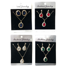 Shiny Gemstone Necklace and Earring Pack 1 Count Assorted Shiny Gemstone Necklace and Earring Pack 1 Count Assorted