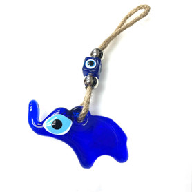 Small Evil Eye Elephant on Jute Rope 4" x 8"