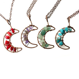 Gem Moon Pendant 1 Count Assorted Gem Moon Pendant 1 Count Assorted