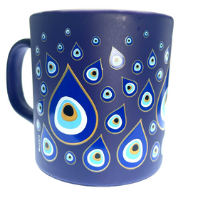 Teary Evil Eye Dark Blue Coffee Mug 1.5 Cup Teary Evil Eye Dark Blue Coffee Mug 1.5 Cup
