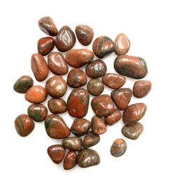 Indian Jasper Unakite Tumbled by the Pound 1"-2" Pieces Indian Jasper Unakite Tumbled by the Pound 1"-2" Pieces