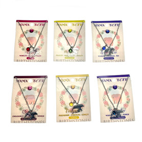 Stainless Steel Bear Birthstone Necklaces 1 Count