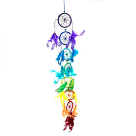 Chakra Pride Rainbow Dreamcatcher 2.75" x 24" Chakra Pride Rainbow Dreamcatcher 2.75" x 24"