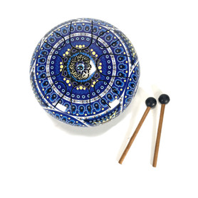 Happy Drum Iron Printed Fatima Hand Evil Eye 8.5" Diameter Happy Drum Iron Printed Fatima Hand Evil Eye 8.5" Diameter