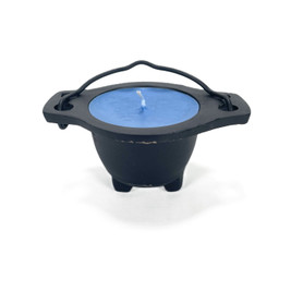 Candle Cauldron on Stand Cobalt Blue Wax