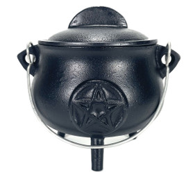 Cast Iron Cauldron with Medium Sized Pentacle