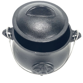 Cast Iron Cauldron with Medium Sized Pentacle
