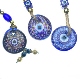 Hanging Painted Evil Eye 2"x7" 1 Count Assorted