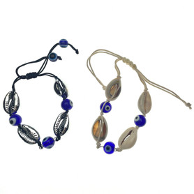 Sea Shells Evil Eye Bracelet 1 Count Assorted Sea Shells Evil Eye Bracelet 1 Count Assorted