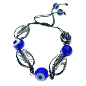 Sea Shells Evil Eye Bracelet 1 Count Assorted