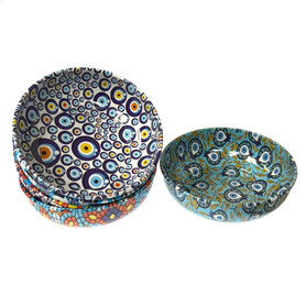 Small Evil Eye Tin Dishes 1”x3.5”  1 Assorted