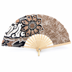 8" Batik Chinese Hand Fan 1 Count Assorted Colors