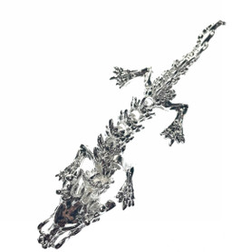 Silver Alloy 4" Posable Chinese Dragon 1 Count