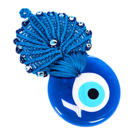 Peacock Evil Eye 3.25" x 6.25" Hand Made in Turkey 1 Count Assorted Color