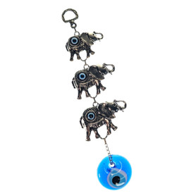 3 Metal Evil Eye Elephants